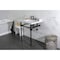 Kingston Brass 30 Carrara Marble Console Sink with Brass Legs, Marble WhiteMatte Black LMS30MBSQ0 - alternate 4